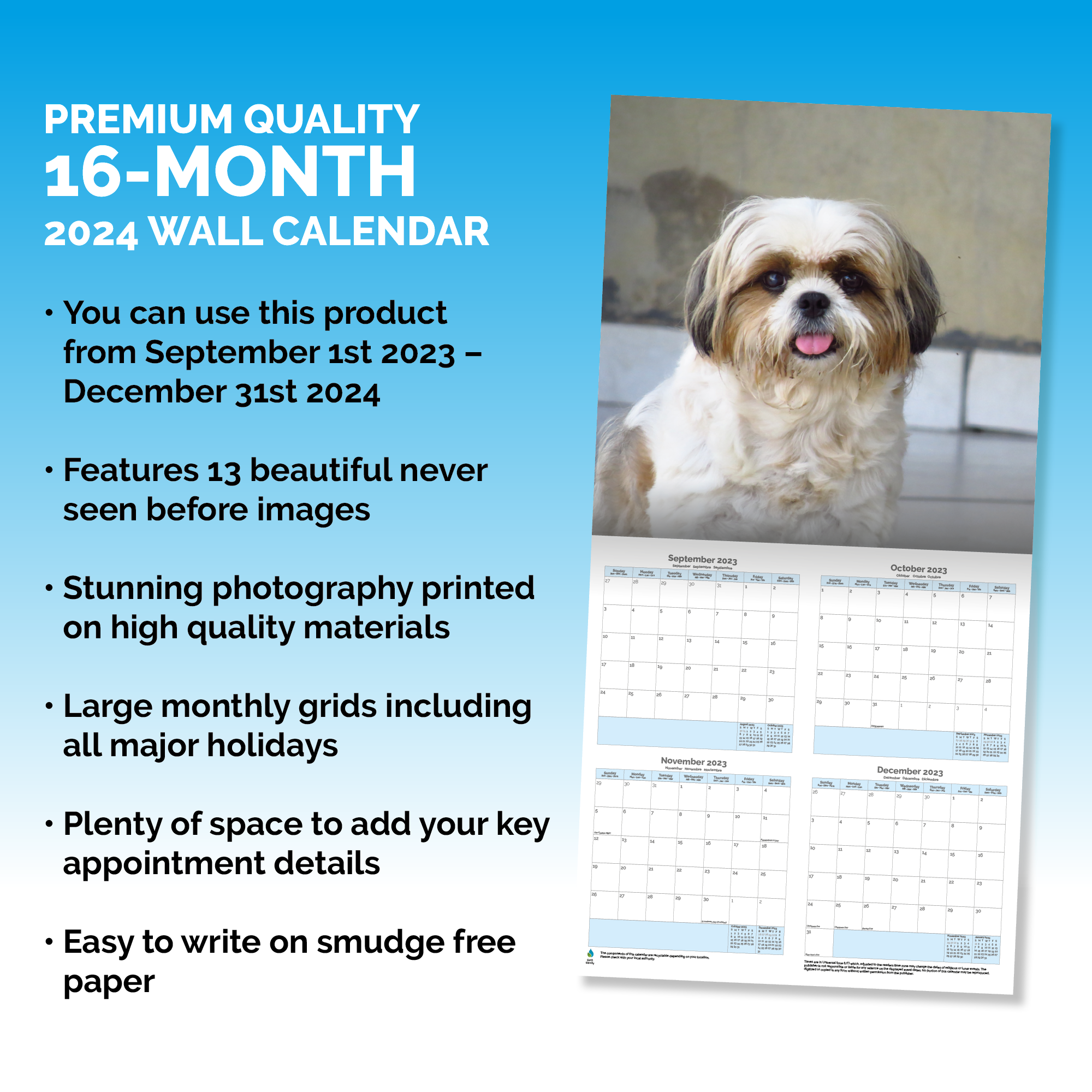Shih Tzu Calendar 2024
