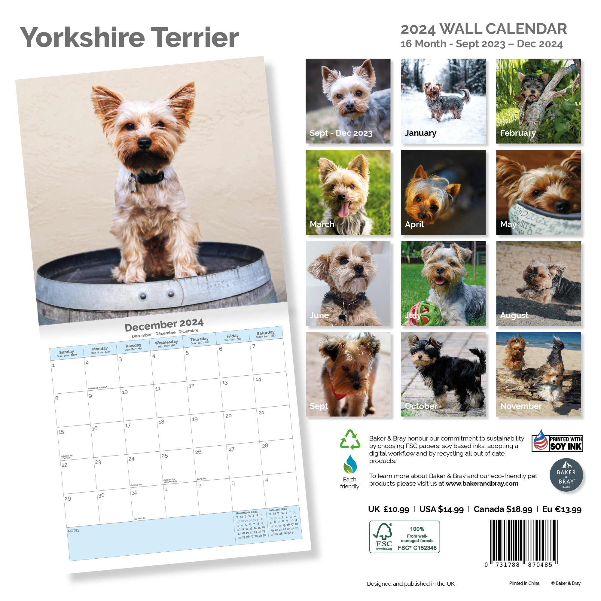 Yorkshire Terrier Calendar 2024