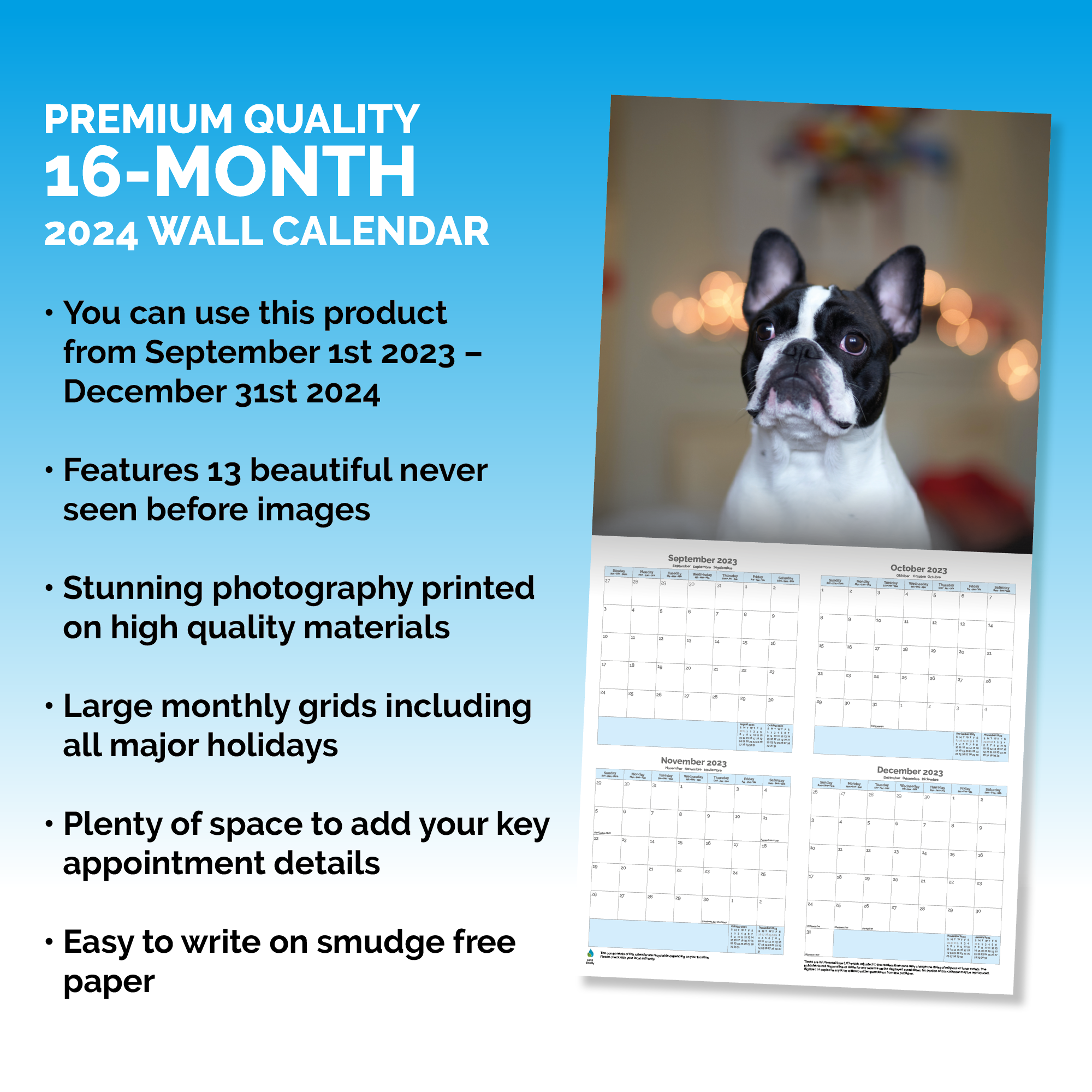 French Bulldog Calendar 2024