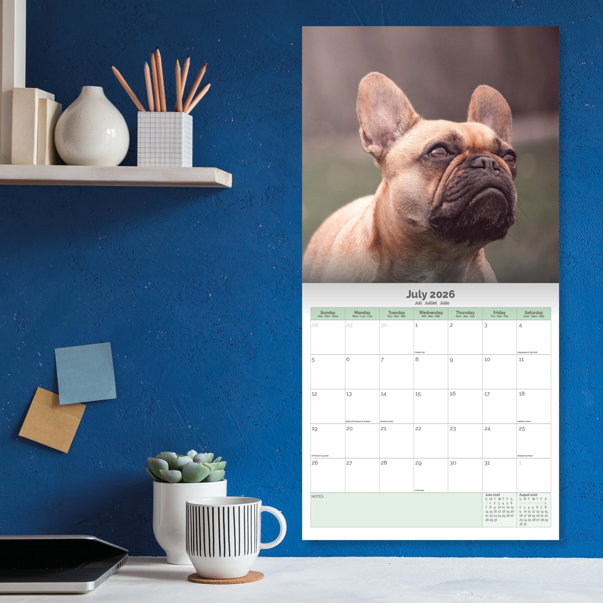 French Bulldog Calendar 2026