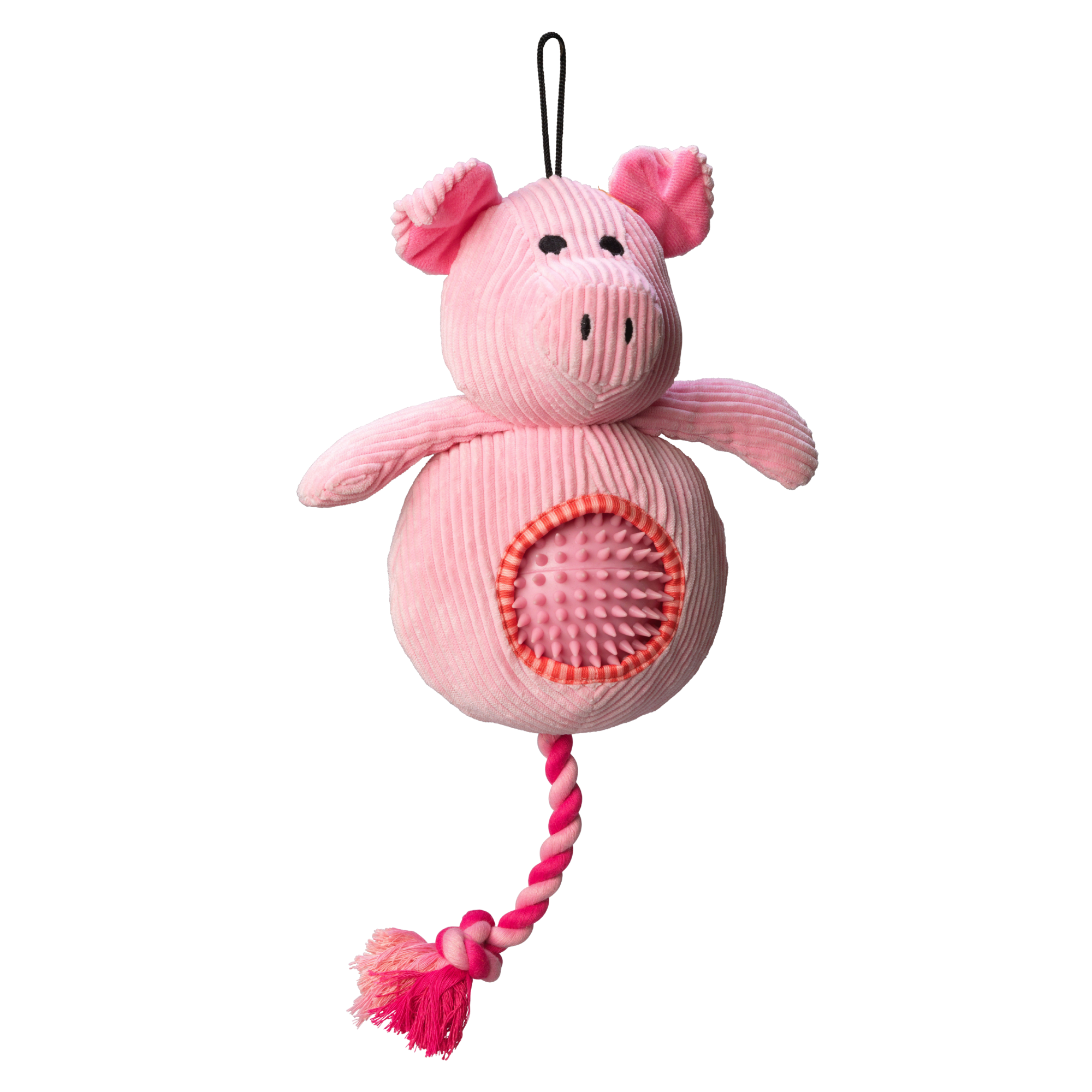Pig Cord Toy with Spiky Ball