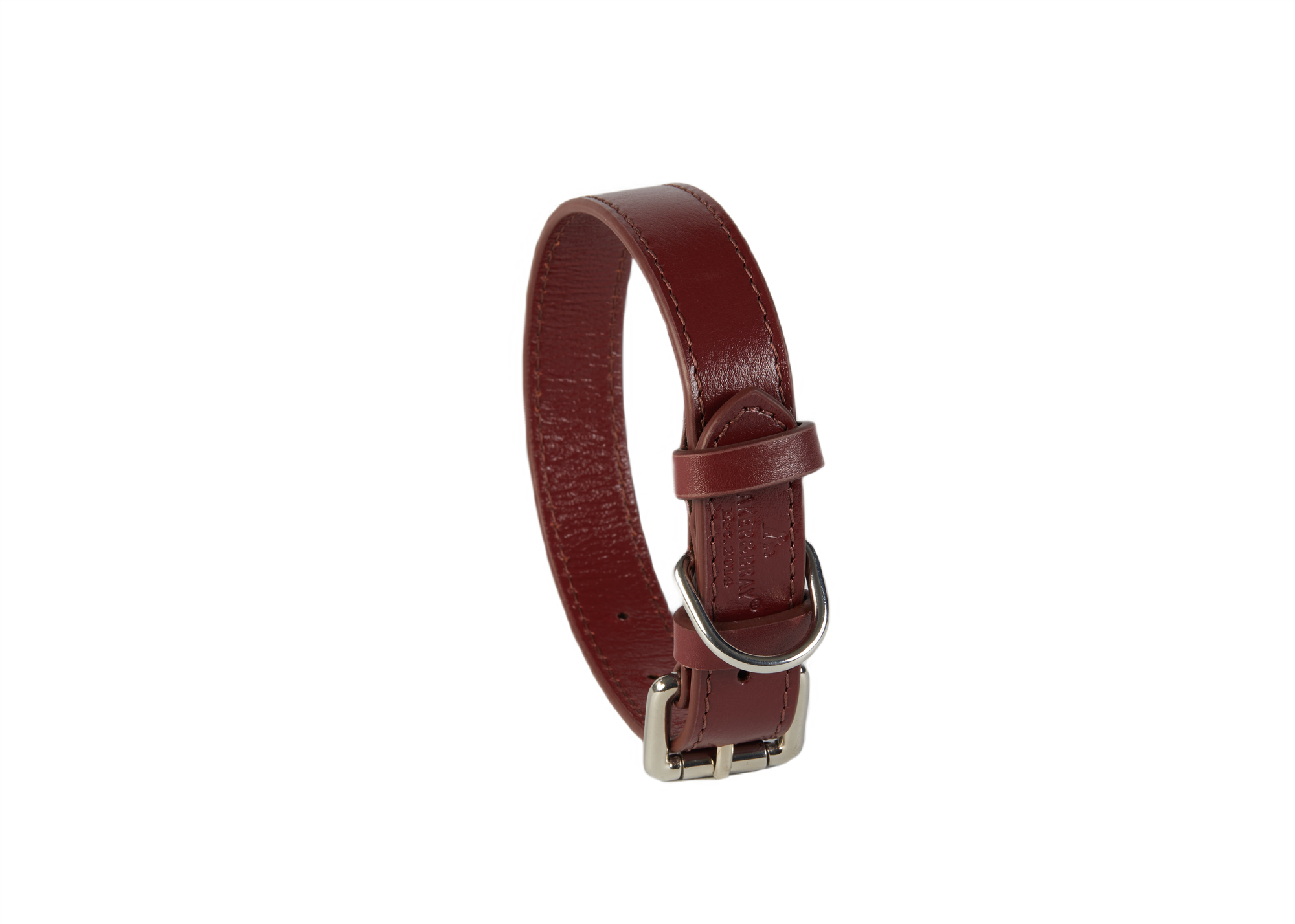 Sustainable Designer Leather Dog Collar, Berry