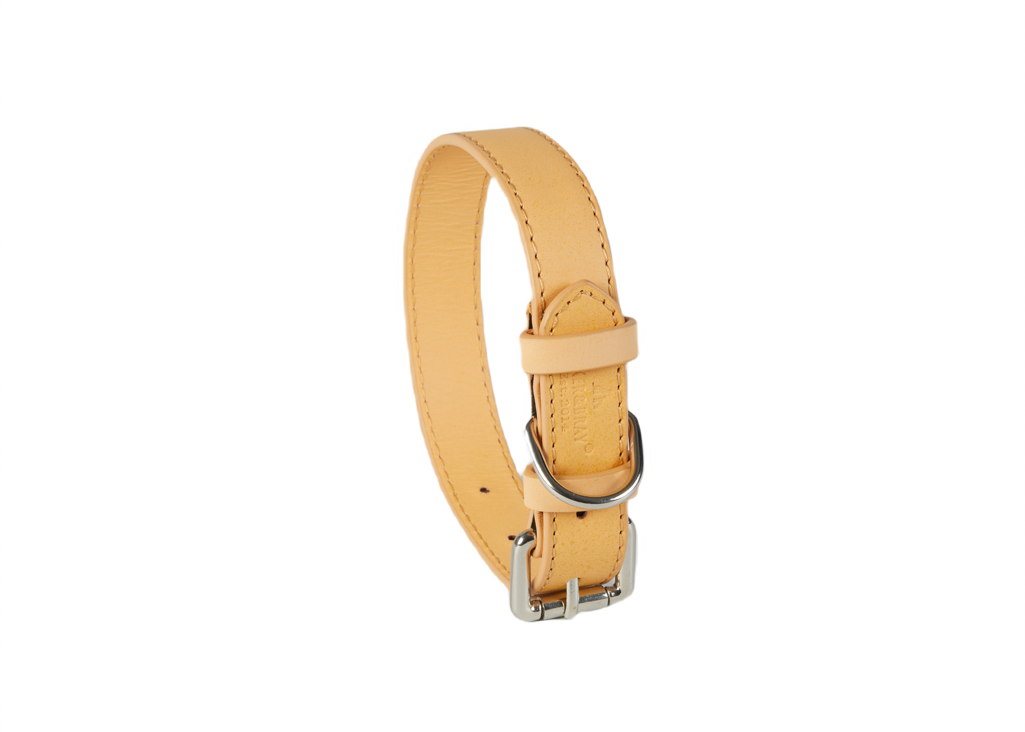 Sustainable Designer Leather Dog Collar, Eggshell