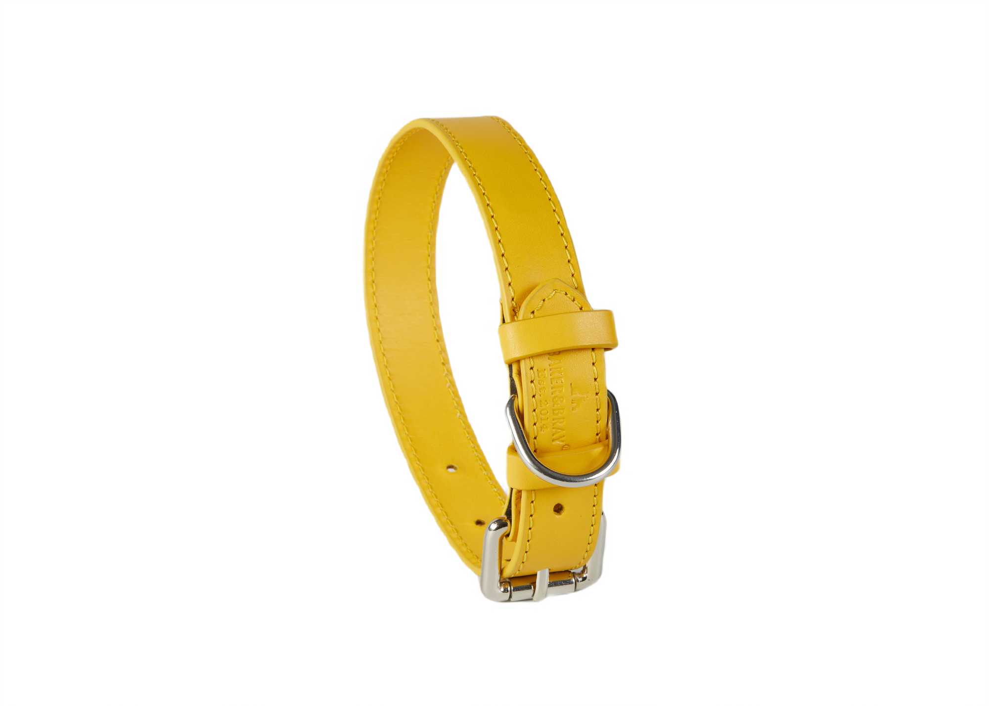 Eco Friendly Leather Dog Collar, Lemon