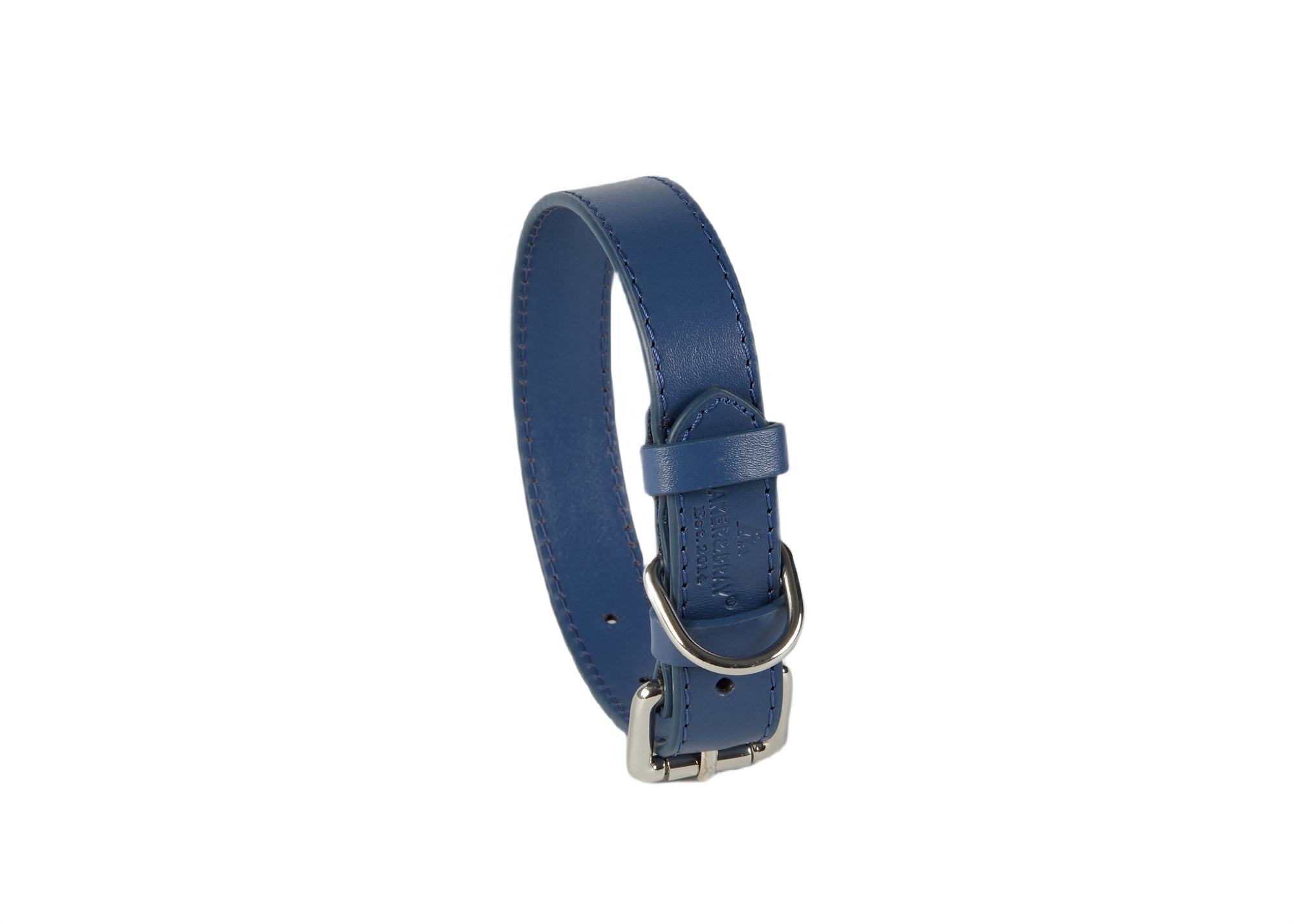 Eco Friendly Leather Dog Collar, Navy