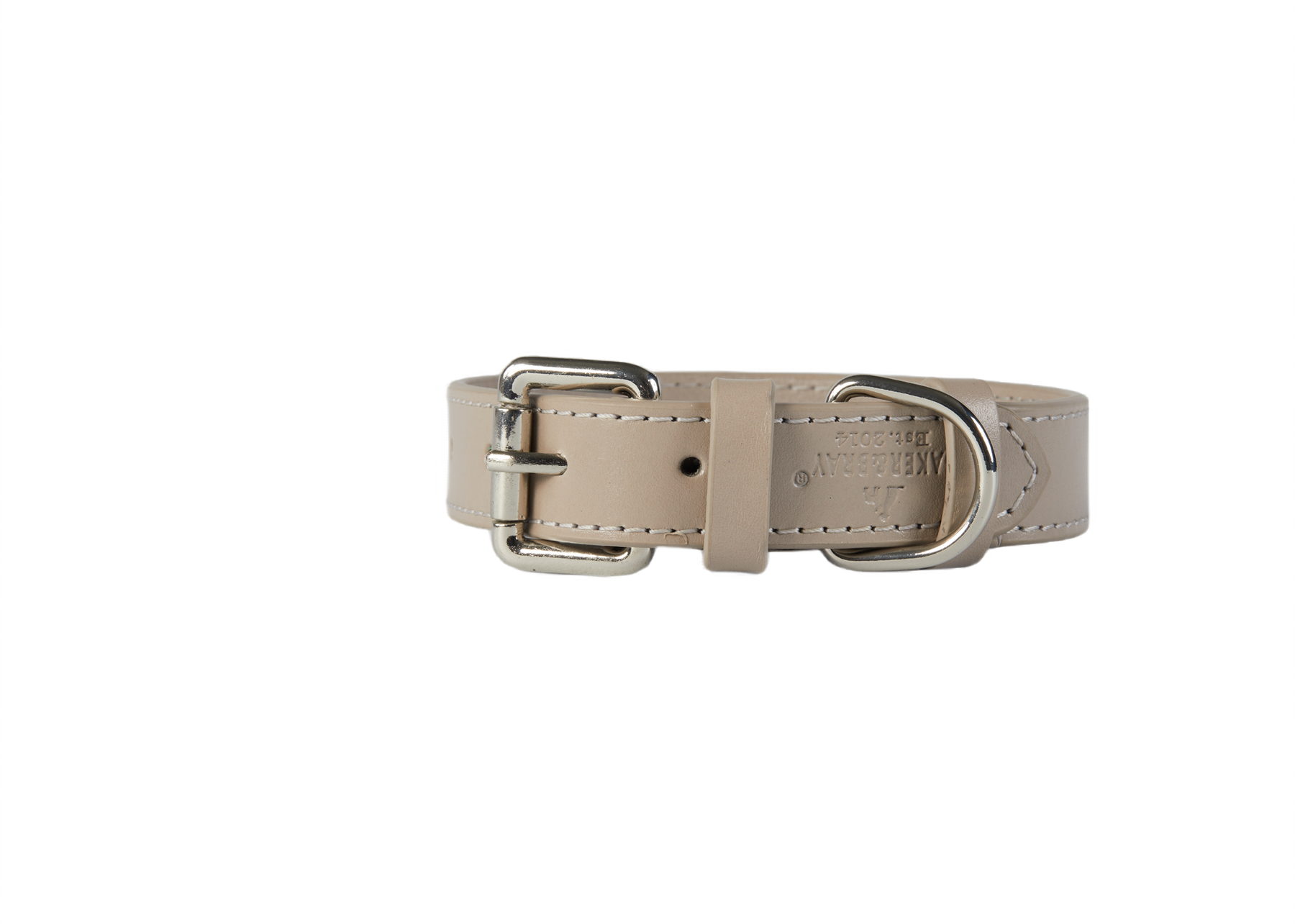 Sustainable Designer Leather Dog Collar & Lead Set, Ash