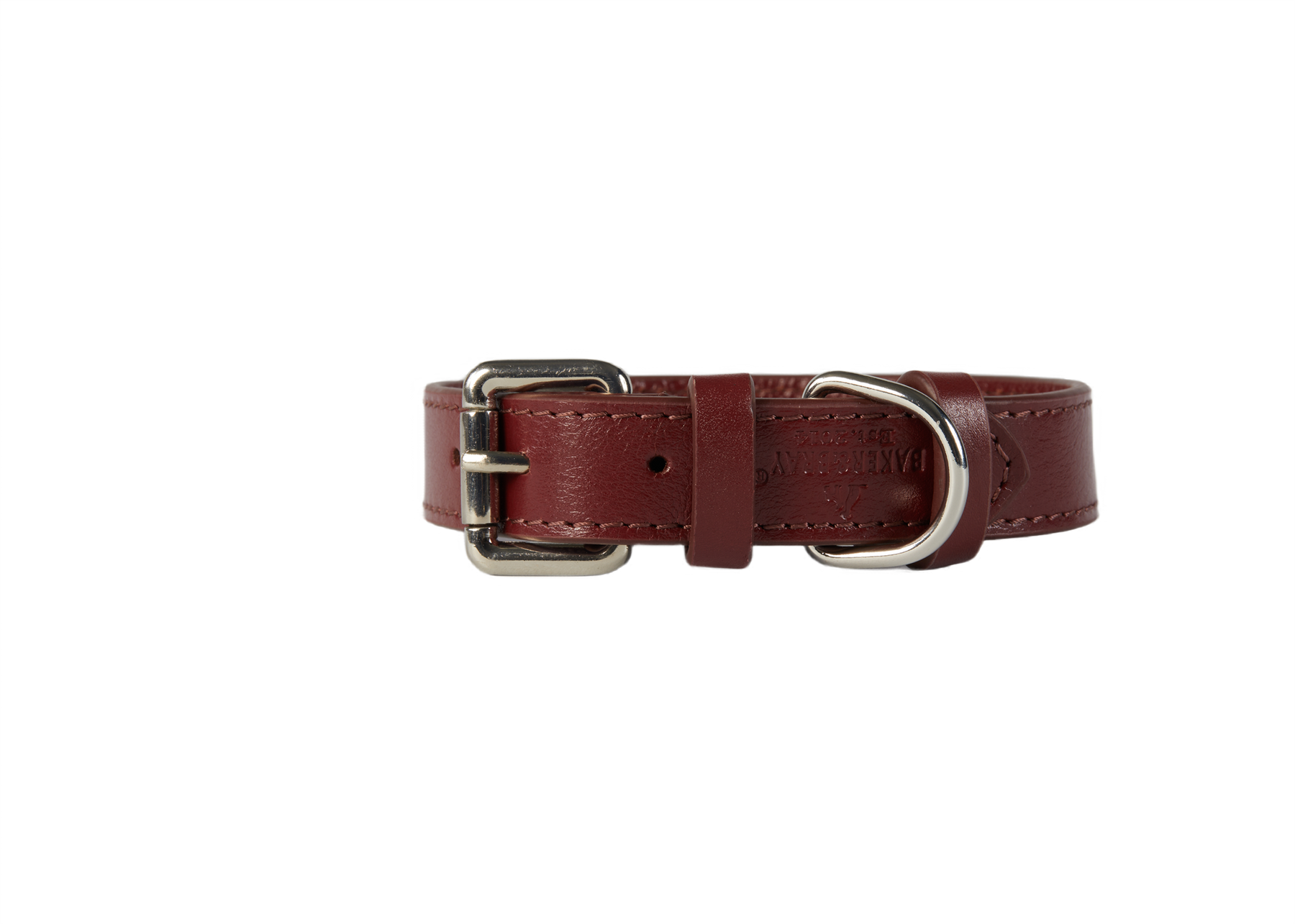 Sustainable Designer Leather Dog Collar & Lead Set, Berry
