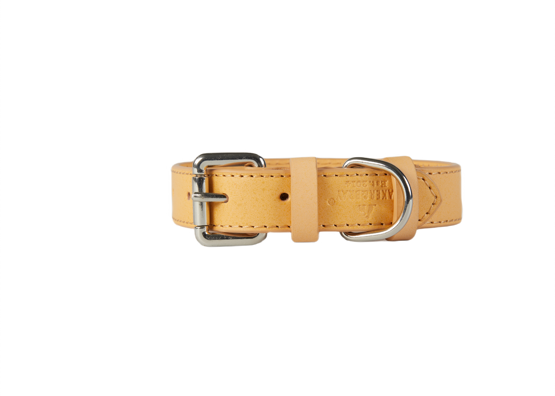 Sustainable Designer Leather Dog Collar & Lead Set, Eggshell