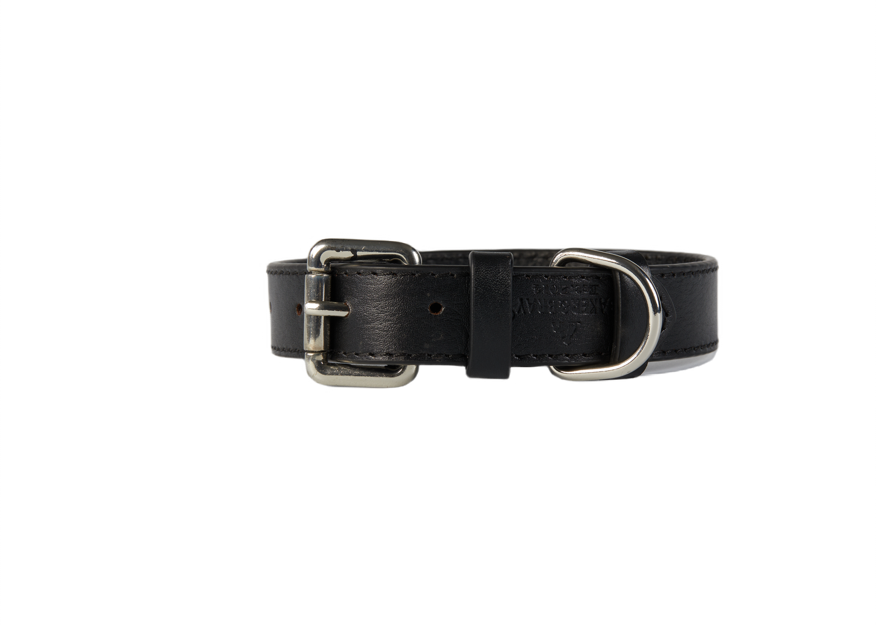 Sustainable Designer Leather Dog Collar & Lead Set, Black