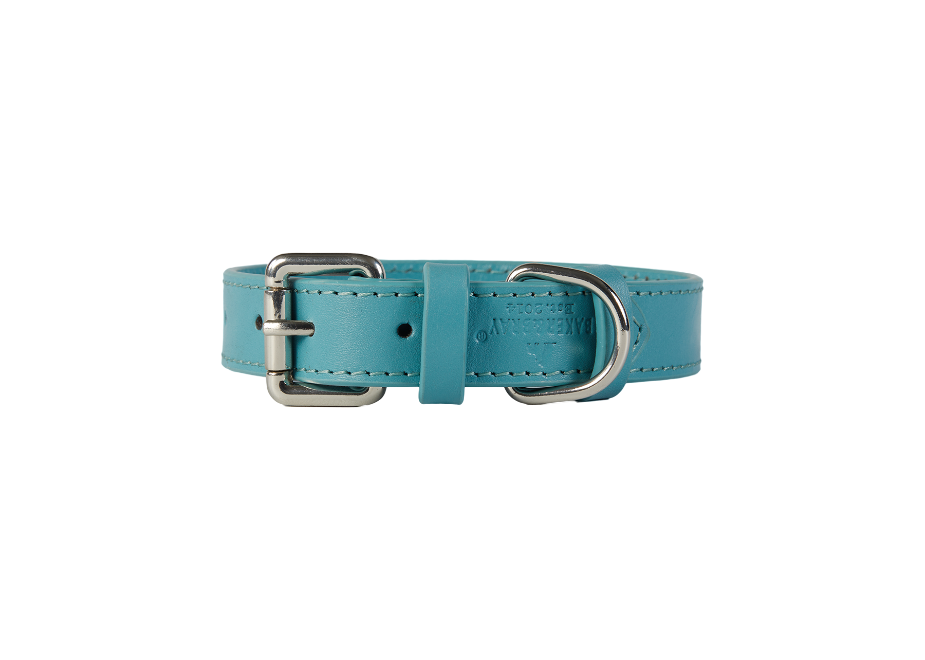 Sustainable Designer Leather Dog Collar, Lagoon