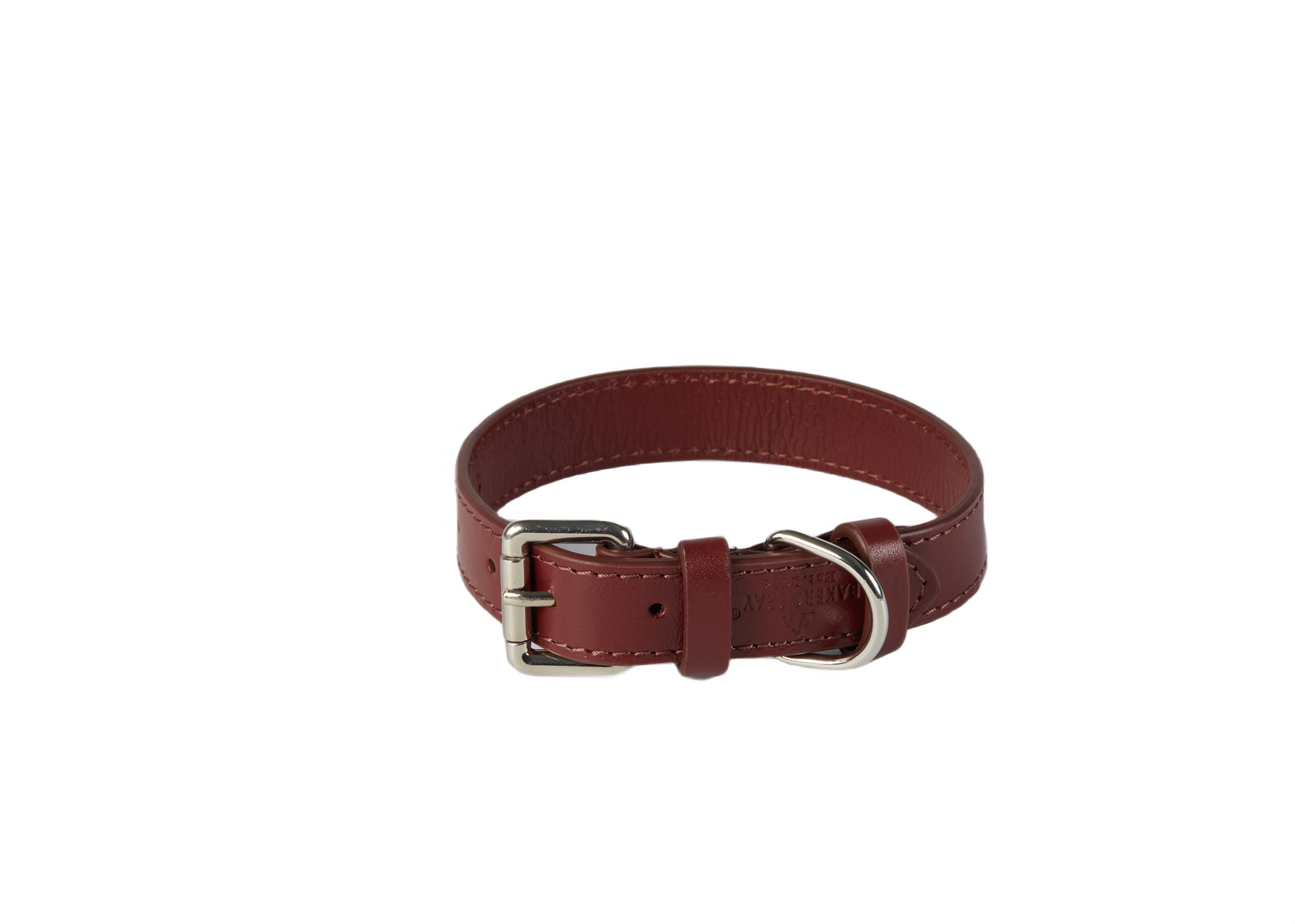 Sustainable Designer Leather Dog Collar, Berry