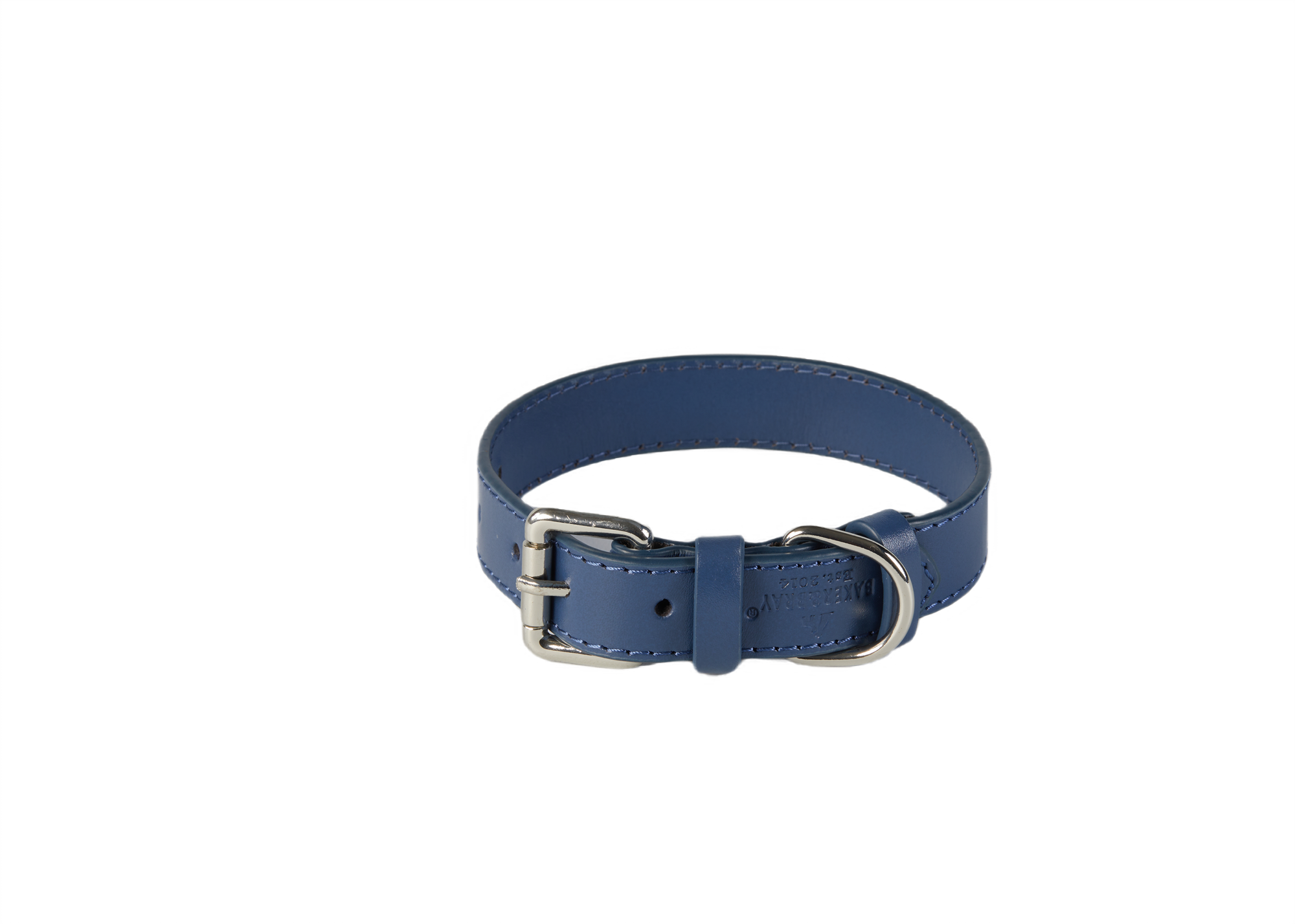 Sustainable Designer Leather Dog Collar, Navy