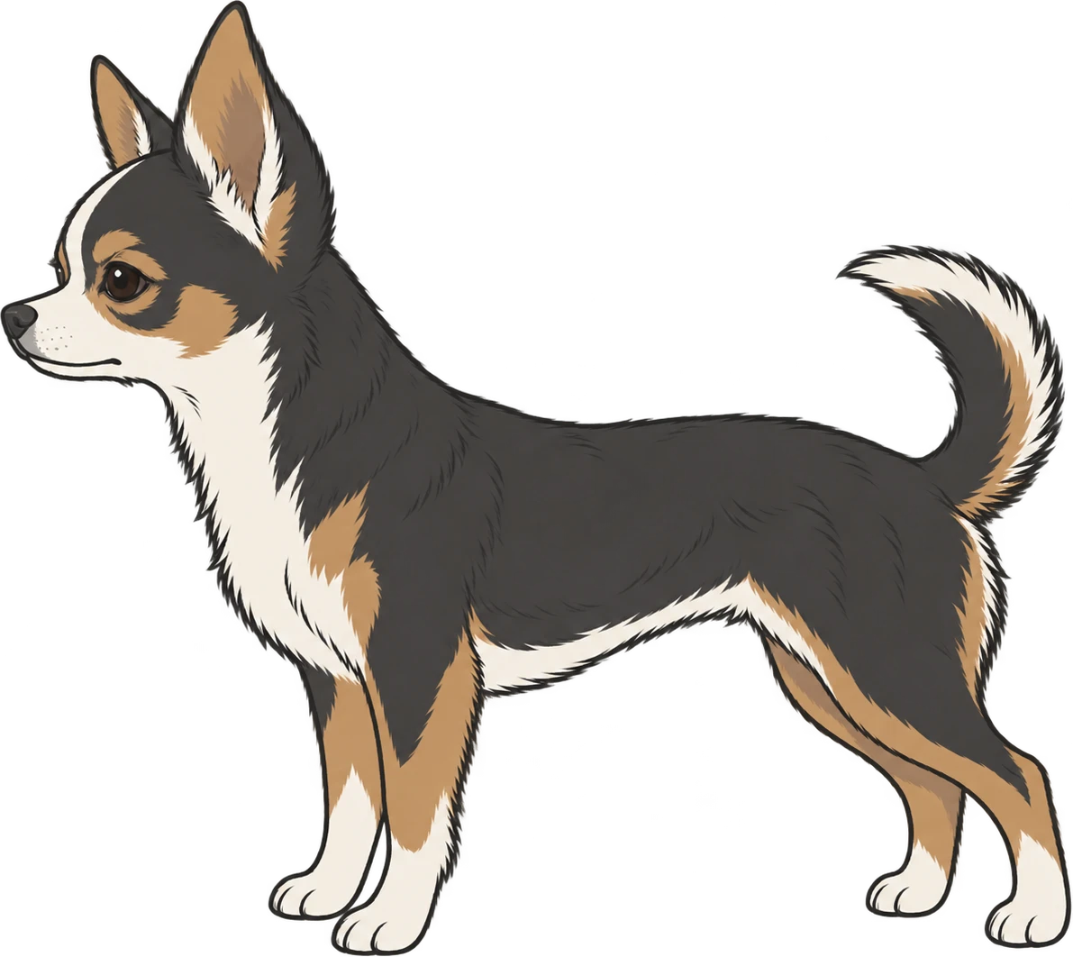 Illustration of a chihuahua, a extra small dog
