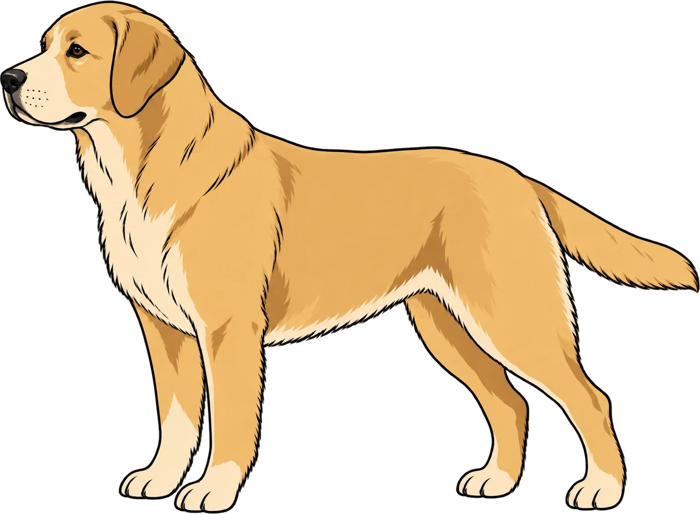 Illustration of a labrador, a large dog